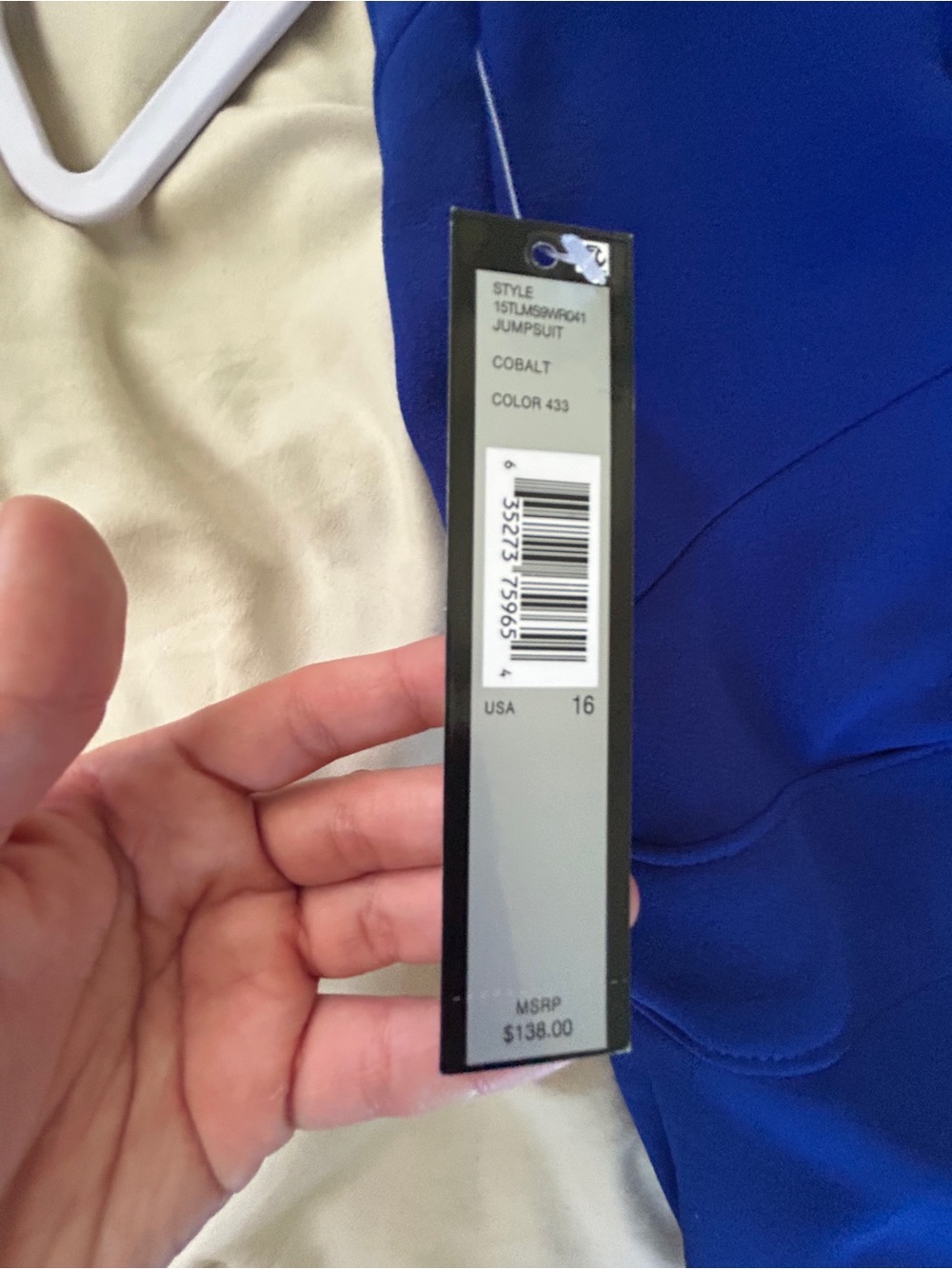 Tahari Cobalt Blue Jumpsuit with Pockets - Picture 8 of 10